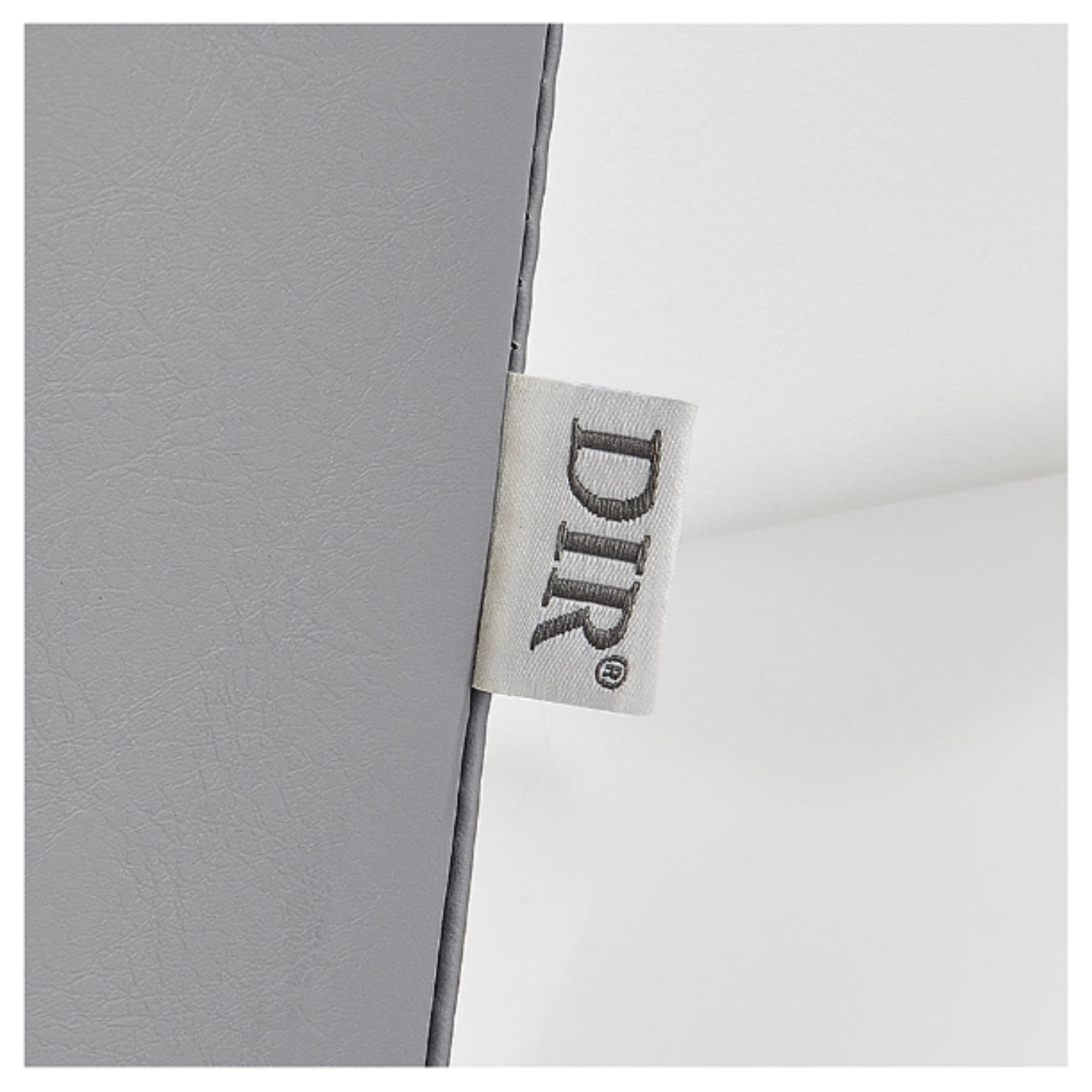 DIR Bella V Titanium Reclining Backwash Shampoo Chair Close-Up View Of Material With Brand Name