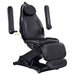 DIR Bellucci 3-Motor Electric Spa Chair Black Angled View Demonstrating Detachable Armrest On White Background