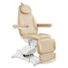 DIR Bellucci 3-Motors Electric Treatment Chair Beige Front Angled View Demonstrating The Leg Rest Height Adjustment On White Background