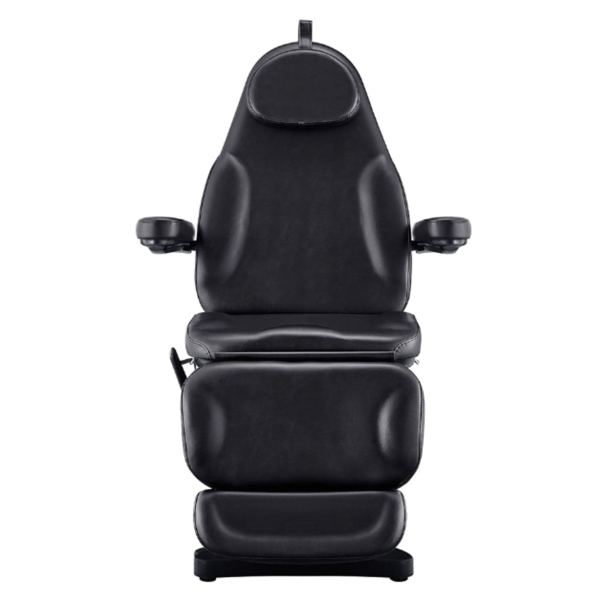 DIR Bellucci 3-Motors Electric Treatment Chair Black Front View With Face Cushion On White Background