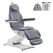 DIR Bellucci 3-Motors Electric Treatment Chair Gray Front Angled View With Inset Face Cradle And Remote Control Close-Ups On White Background