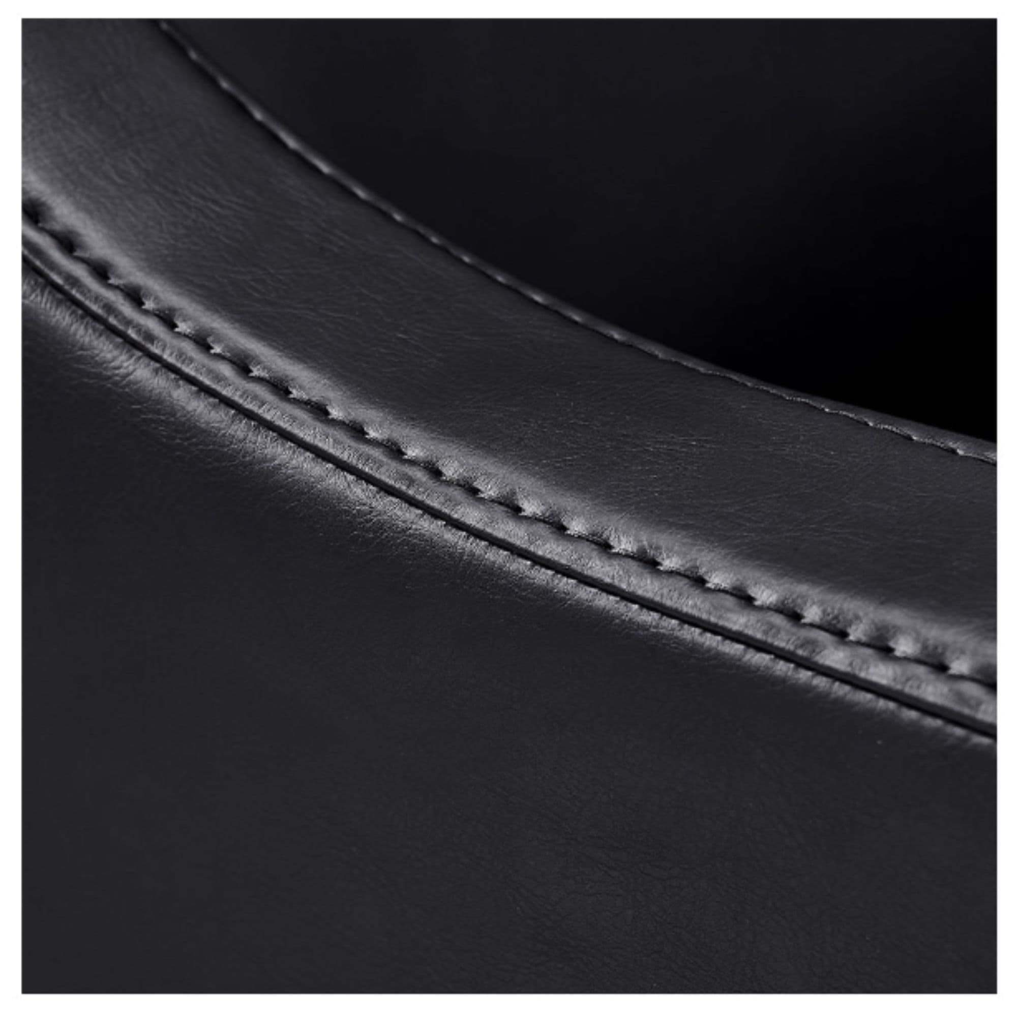 DIR Callisto Electric Salon Backwash Unit Black Faux Leather With Close-Up View Of Stitches