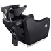 DIR Callisto Electric Shampoo Station Black Rear View Of Black Single Shampoo Wash Station With White Clean Background