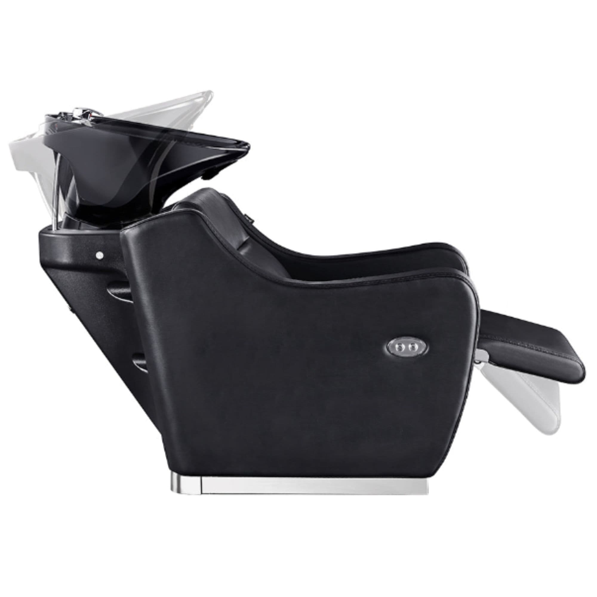 DIR Callisto Electric Shampoo Station Black Side View With A Demonstration On How to Adjust The Wash Shampoo Station And Leg Rest
