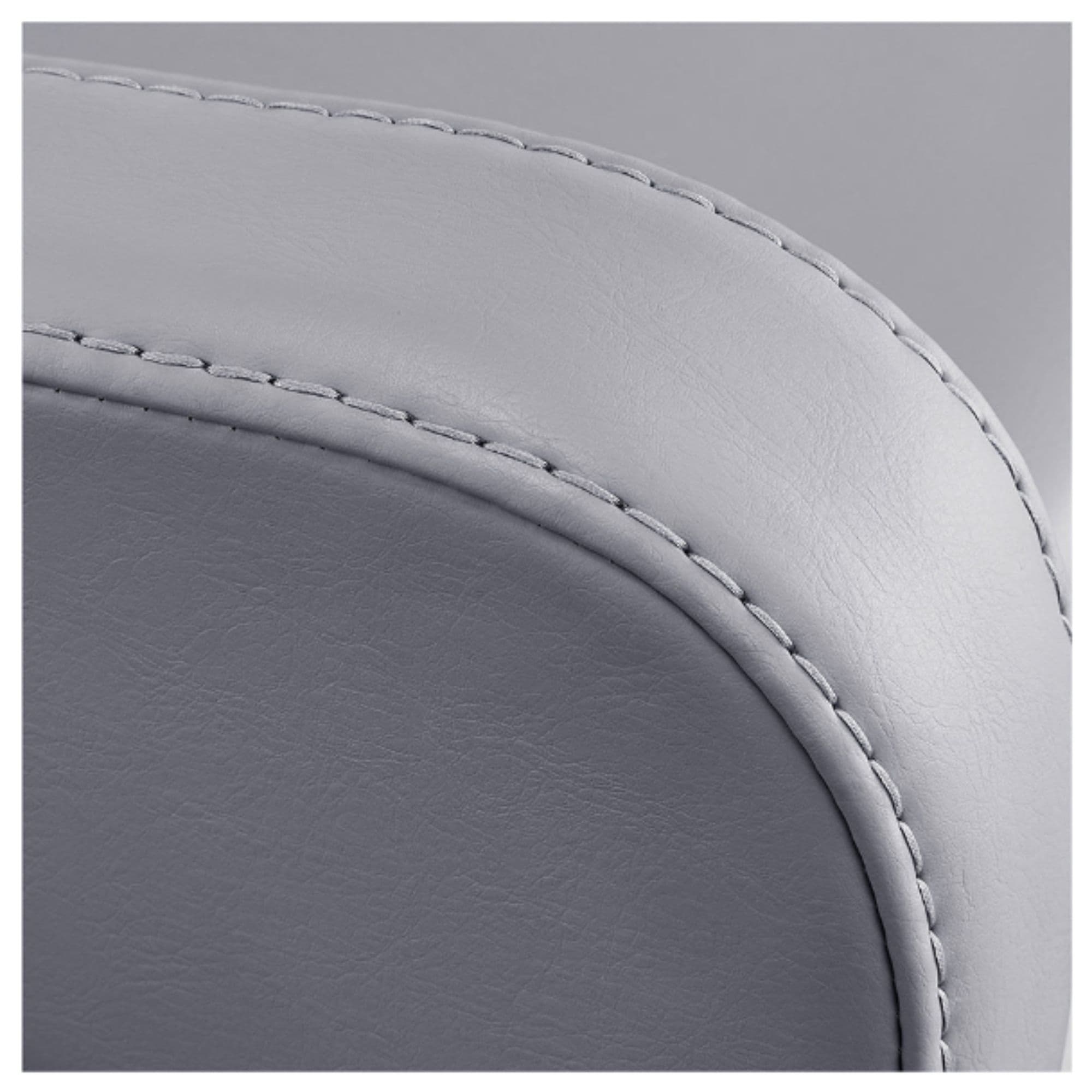 DIR Callisto Electric Shampoo Station Gray Faux Leather With Close-Up View Of Stitches