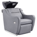 DIR Callisto Electric Shampoo Station Gray Front Angle View Of Black Single Shampoo Wash Station With White Clean Background