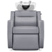 DIR Callisto Electric Shampoo Station Gray Front View Of White Single Shampoo Wash Station On White Clean Background