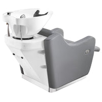 Thumbnail for DIR Callisto Electric Shampoo Station Gray Rear View Of White Single Shampoo Wash Station With White Clean Background