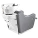 DIR Callisto Electric Shampoo Station Gray Rear View Of White Single Shampoo Wash Station With White Clean Background