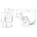 DIR Cavalier Golden Barber Chair Product Dimension Diagram 