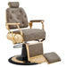 DIR Cavalier Golden Barber Chair Vintage Brown Variant Front Angled View On White Background