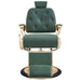 DIR Cavalier Golden Barber Chair Vintage Green Variant Front View On White Background