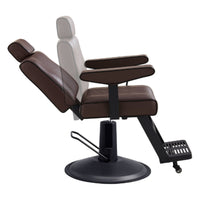 Thumbnail for DIR Dainty Reclining Chairs Brown Variant Side View Demonstrating Swing Adjustment On White Background