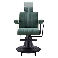 Thumbnail for DIR Dainty Reclining Chairs Green Variant Front View Demonstrating Pull Out Headrest Range On White Background