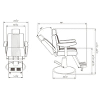 Thumbnail for DIR Dainty Reclining Chairs Product Dimension Diagram