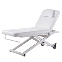 Thumbnail for DIR Ebro Electric Facial Bed  Massage Table Front Angled View And Slightly Reclined On White Background