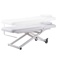 Thumbnail for DIR Ebro Electric Facial Bed  Massage Table Front Angled View And Up And Down Adjustment On White Background