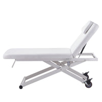 Thumbnail for DIR Ebro Electric Facial Bed  Massage Table Side View And Slightly Reclined On White Background