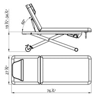 Thumbnail for DIR Ebro Electric Spa Facial-Massage Table Product Dimension Diagram
