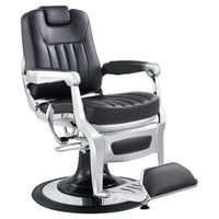 Thumbnail for DIR Esquire Reclining Barber Chairs Black Variant Front Angled View On White Background