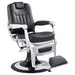 DIR Esquire Reclining Barber Chairs Black Variant Front Angled View On White Background