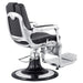 DIR Esquire Reclining Barber Chairs Black Variant Rear Angled View On White Background