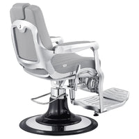 Thumbnail for DIR Esquire Reclining Barber Chairs Gray Variant Rear Angled View On White Background