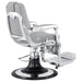 DIR Esquire Reclining Barber Chairs Gray Variant Rear Angled View On White Background
