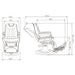 DIR Esquire Reclining Barber Chairs Product Dimension Diagram