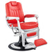 DIR Esquire Reclining Barber Chairs Red Variant Front Angled View On White Background
