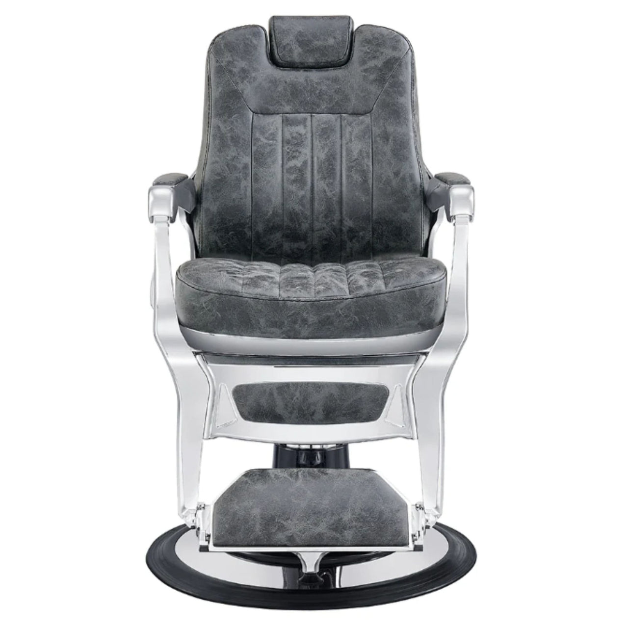 DIR Esquire Reclining Barber Chairs Vintage Black Variant Black Variant Front View On White Background