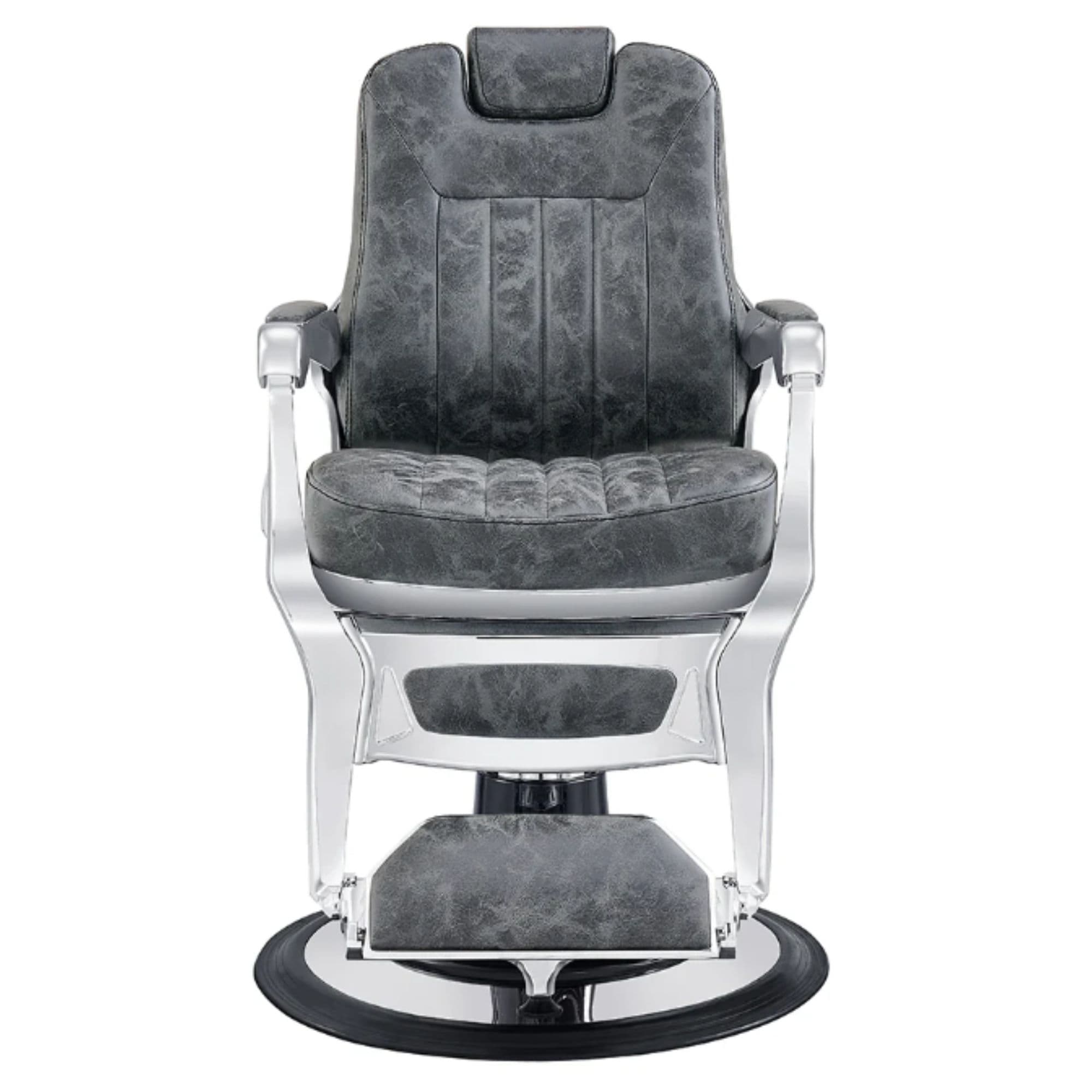 DIR Esquire Reclining Barber Chairs Vintage Black Variant Black Variant Front View On White Background
