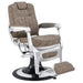 DIR Esquire Reclining Barber Chairs Vintage Brown Variant Front Angled View On White Background