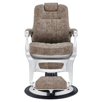 Thumbnail for DIR Esquire Reclining Barber Chairs Vintage Brown Variant Front View On White Background