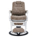 DIR Esquire Reclining Barber Chairs Vintage Brown Variant Front View On White Background