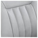 DIR Esquire Reclining Barbershop Chair Close Up View Of Gray Upholstered Backrest