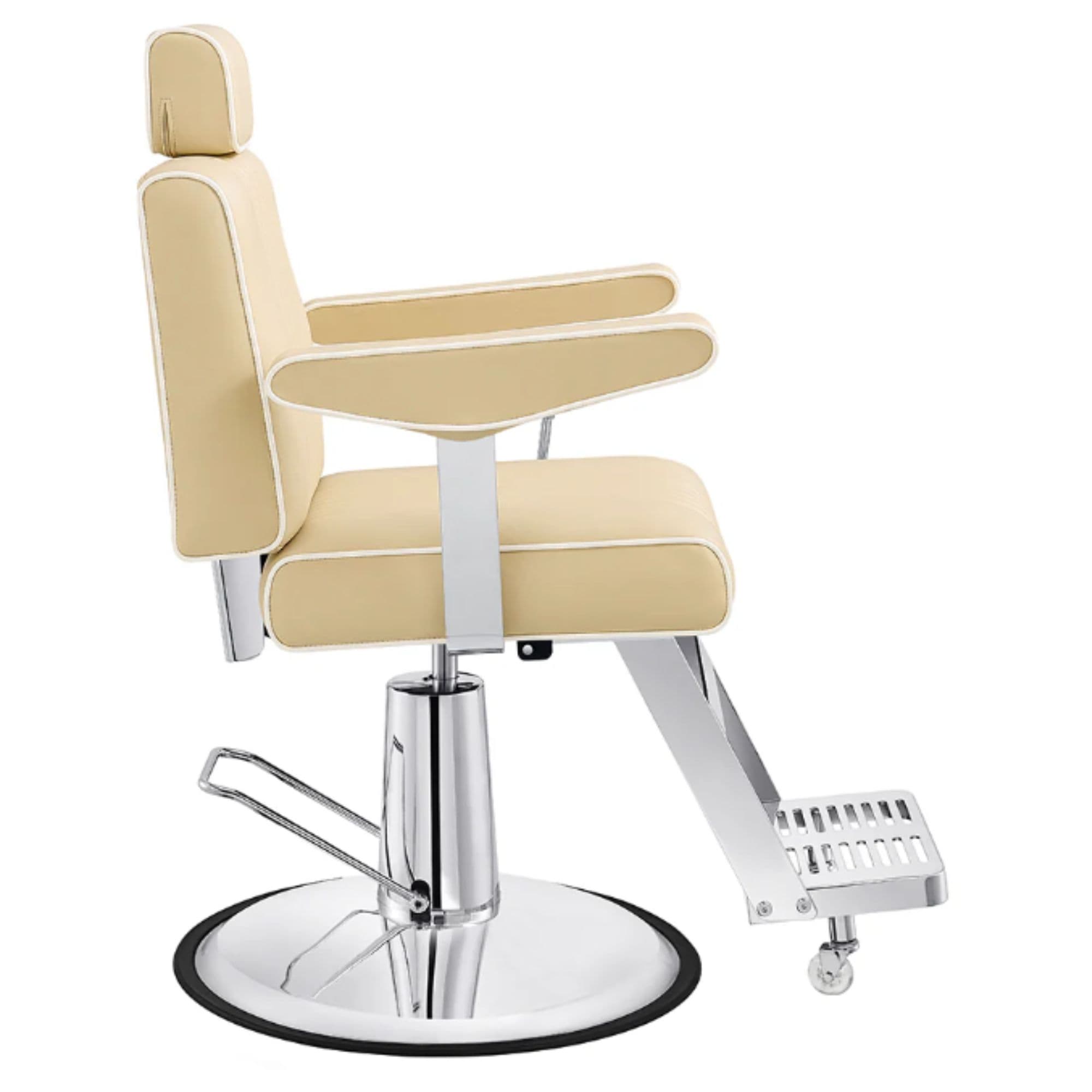DIR Executive All Purpose Reclining Chair Beige Variant Side View On White Background