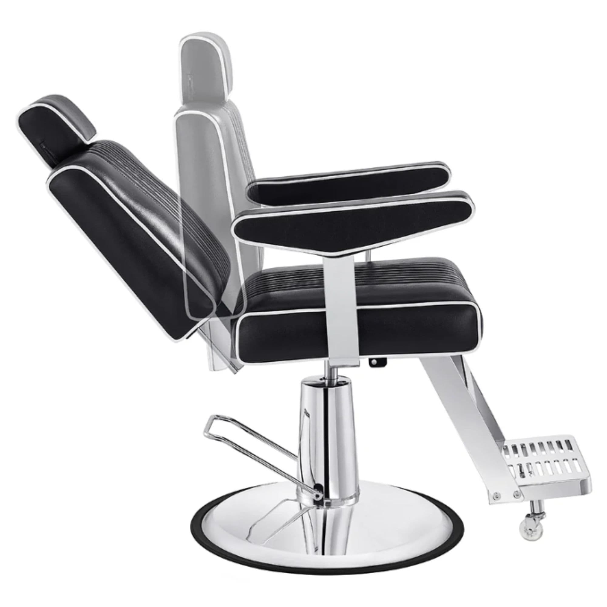 DIR Executive All Purpose Reclining Chair Black Variant Side View Demonstrating Swing Adjustment On White Background