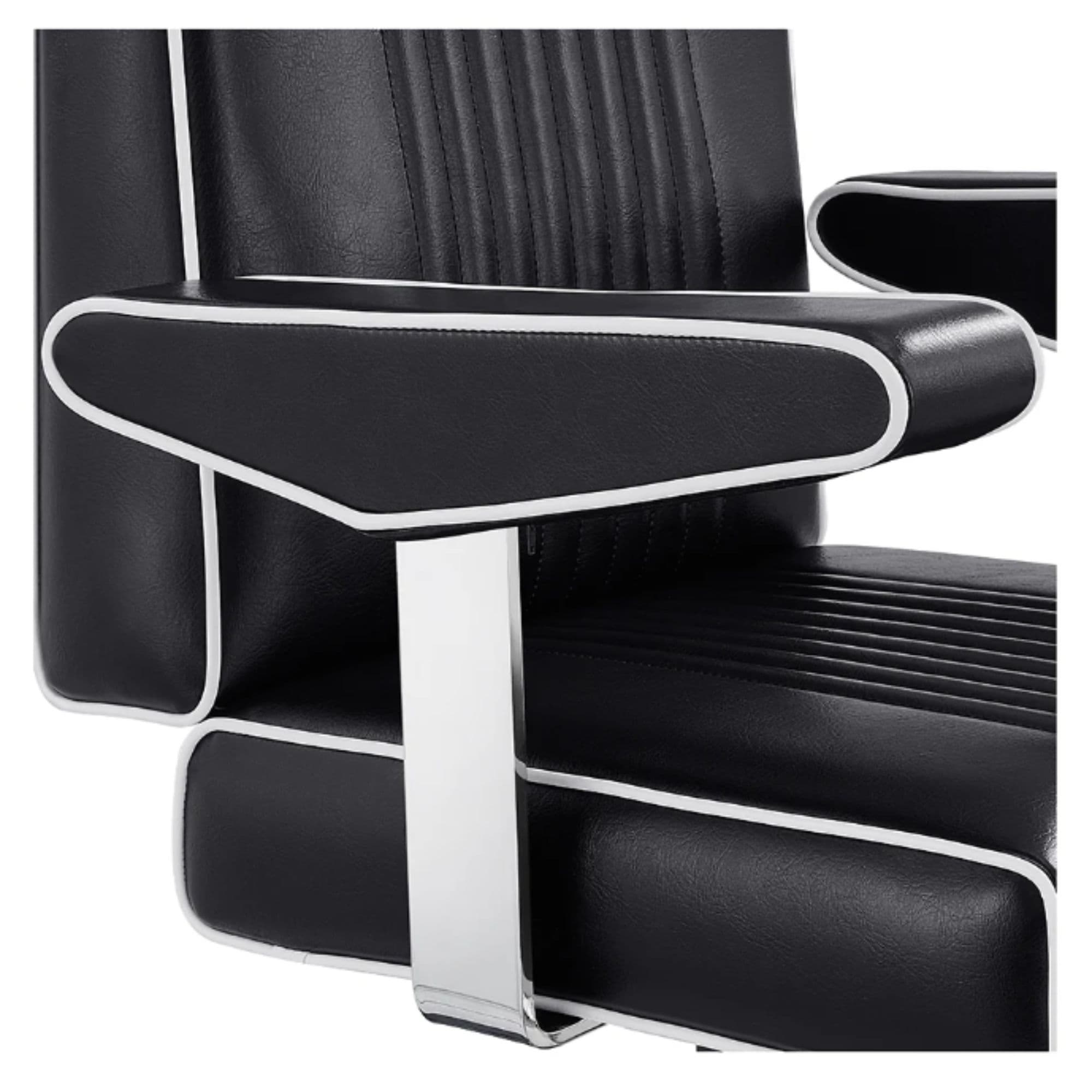 DIR Executive All Purpose Reclining Chair Close-Up View Showing Black Upholstered Armrest Detail