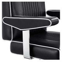 Thumbnail for DIR Executive All Purpose Reclining Chair Close-Up View Showing Black Upholstered Armrest Detail