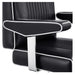 DIR Executive All Purpose Reclining Chair Close-Up View Showing Black Upholstered Armrest Detail
