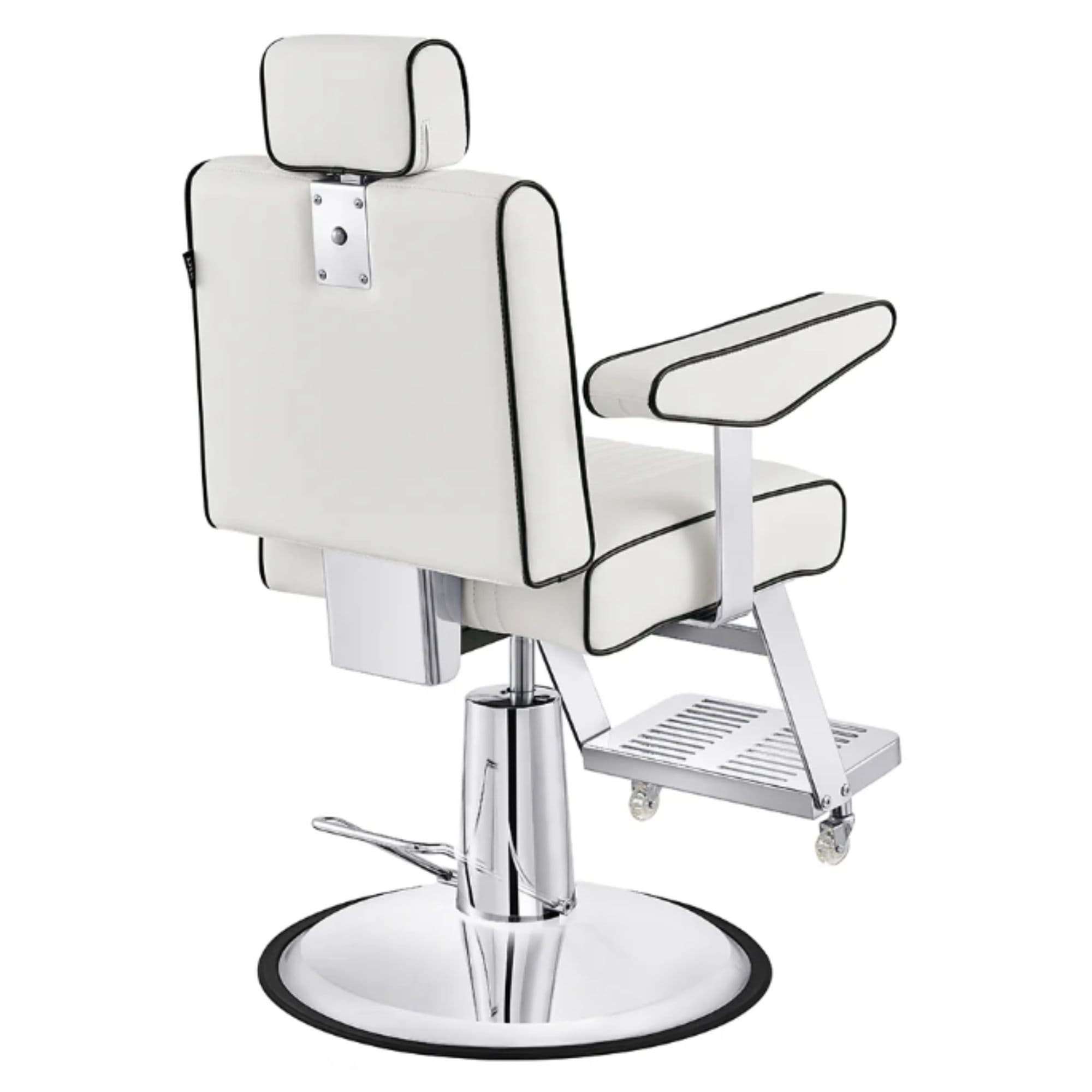 DIR Executive All Purpose Reclining Chair White Variant Rear Angled View On White Background