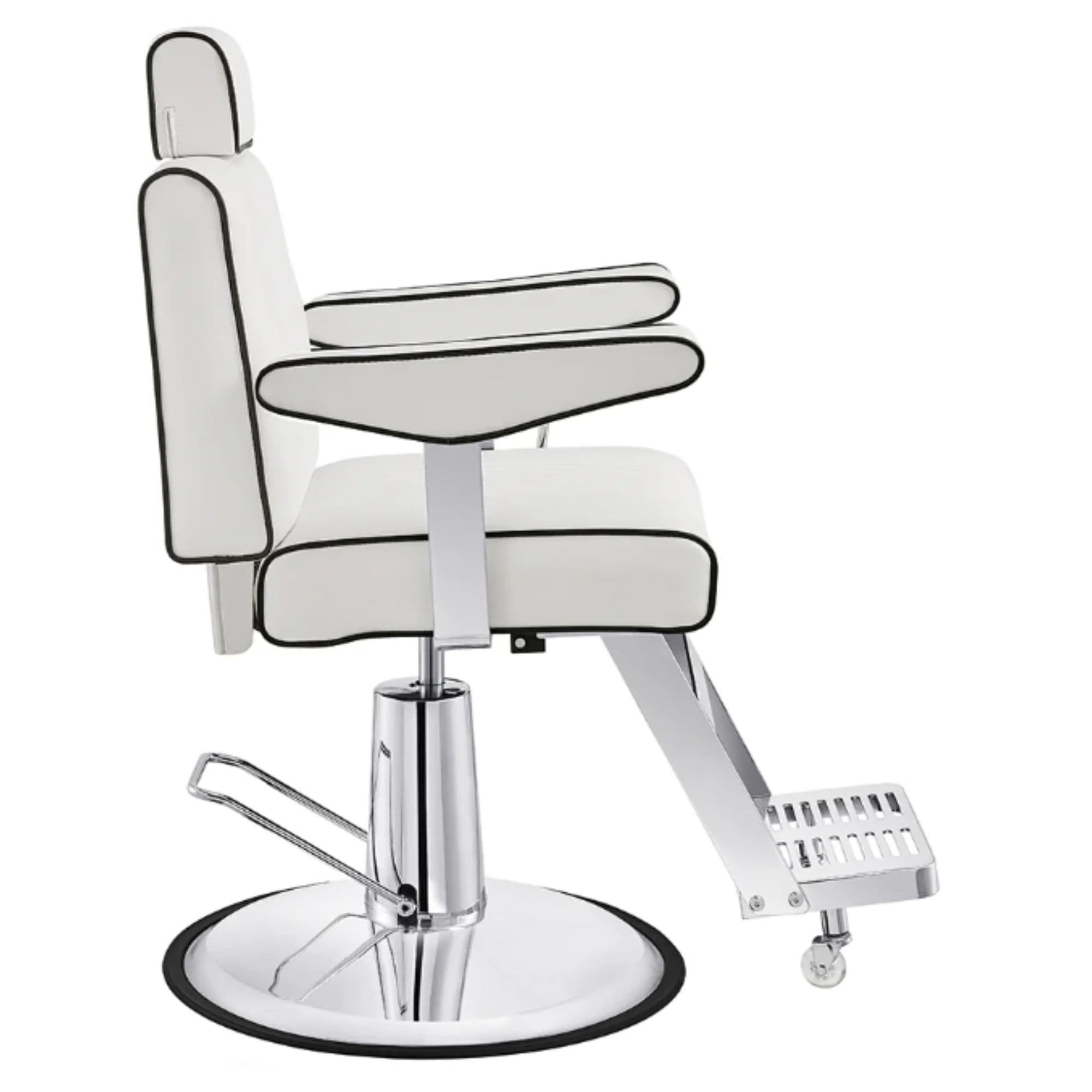 DIR Executive All Purpose Reclining Chair White Variant Side View On White Background