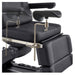 DIR Geneva 4-Motor Gynecology Exam Table Black Close-Up View Showing Adjustable Stirrup Width Positions On White Background