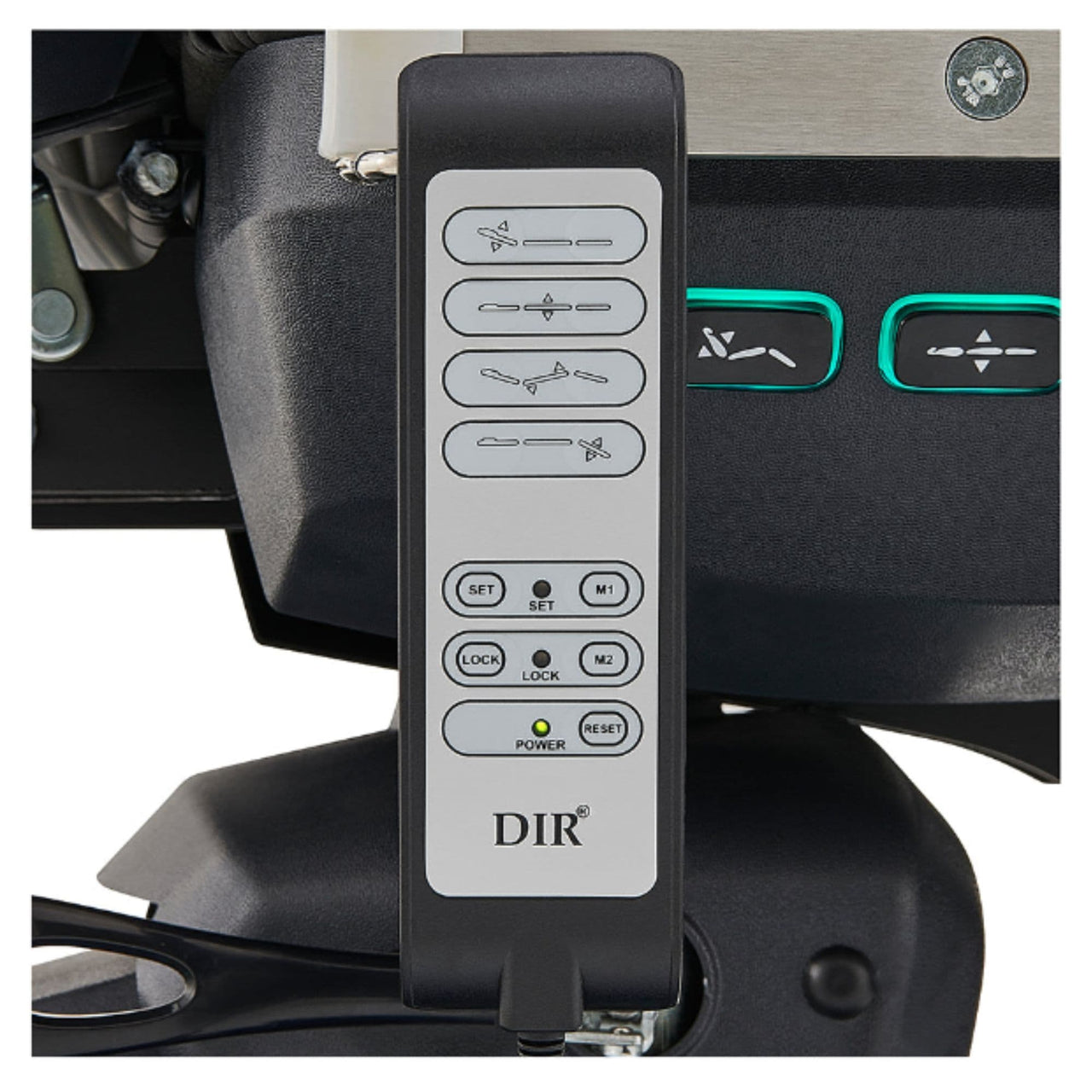 DIR Geneva 4-Motor Gynecology Exam Table Close-Up View Of Remote Control For Black Variant