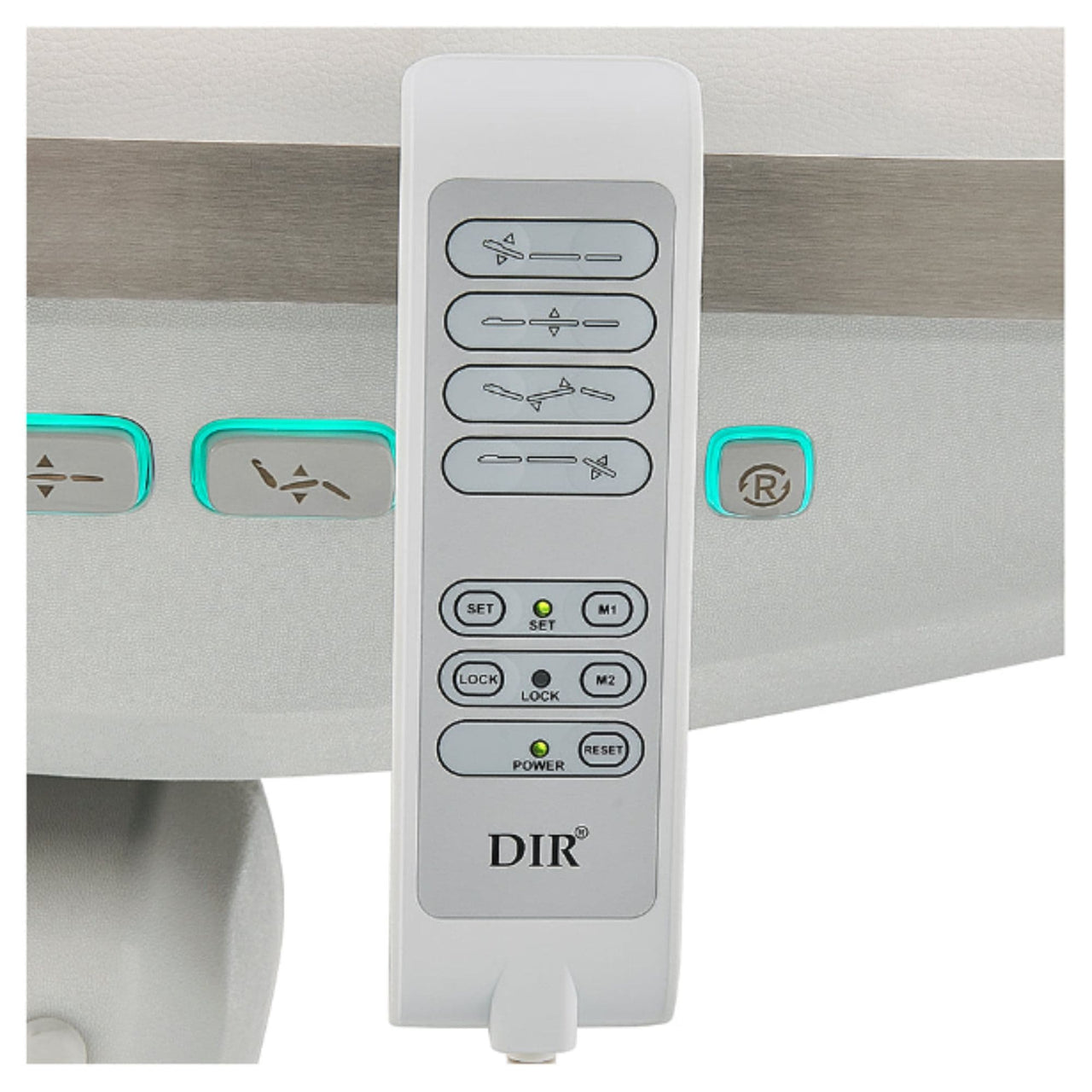 DIR Geneva 4-Motor Gynecology Exam Table Close-Up View Of Remote Control For White Variant