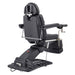 DIR Geneva 4-Motors Exam Table with Stirrups - OB GYN Black Rear View With Foot Pedal And Remote Control On White Background