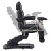 DIR Geneva 4-Motors Exam Table with Stirrups - OB GYN Black Side View Demonstrating Chair And Stirrup Adjustment Positions On White Background