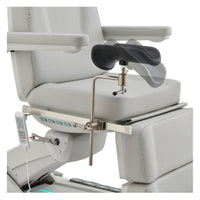 Thumbnail for DIR Geneva 4-Motors Exam Table with Stirrups - OB GYN Gray Close-Up View Of Pivoting Stirrup Support Adjustment