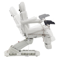 Thumbnail for DIR Geneva 4-Motors Exam Table with Stirrups - OB GYN White Side View Demonstrating Chair And Stirrup Adjustment Positions On White Background